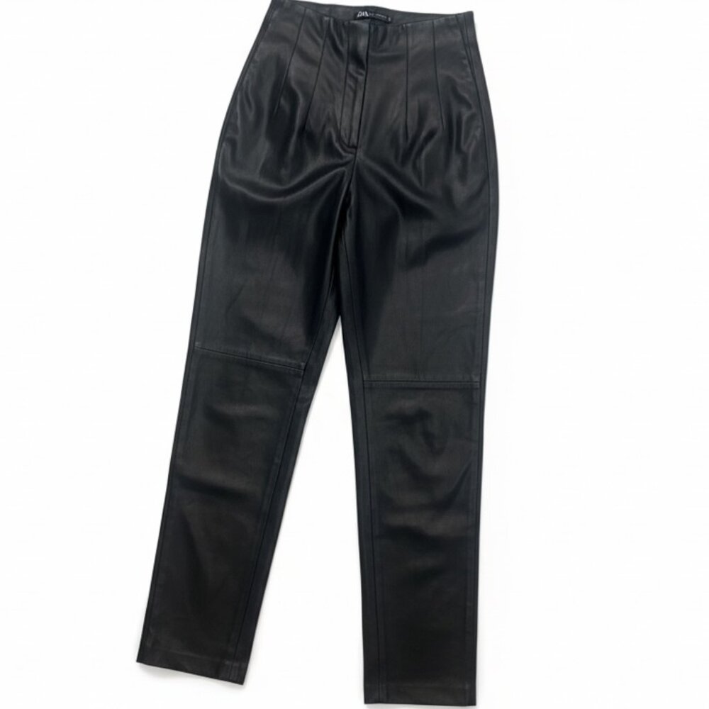 ZARA High-Waist Faux Leather Pants